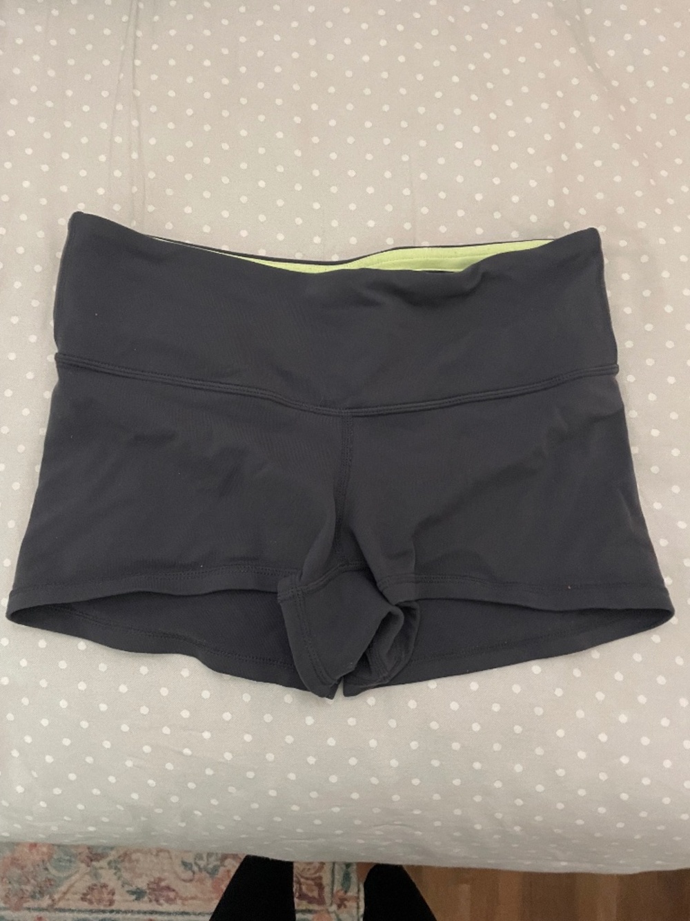 lululemon Shorts | dark grey and lime green